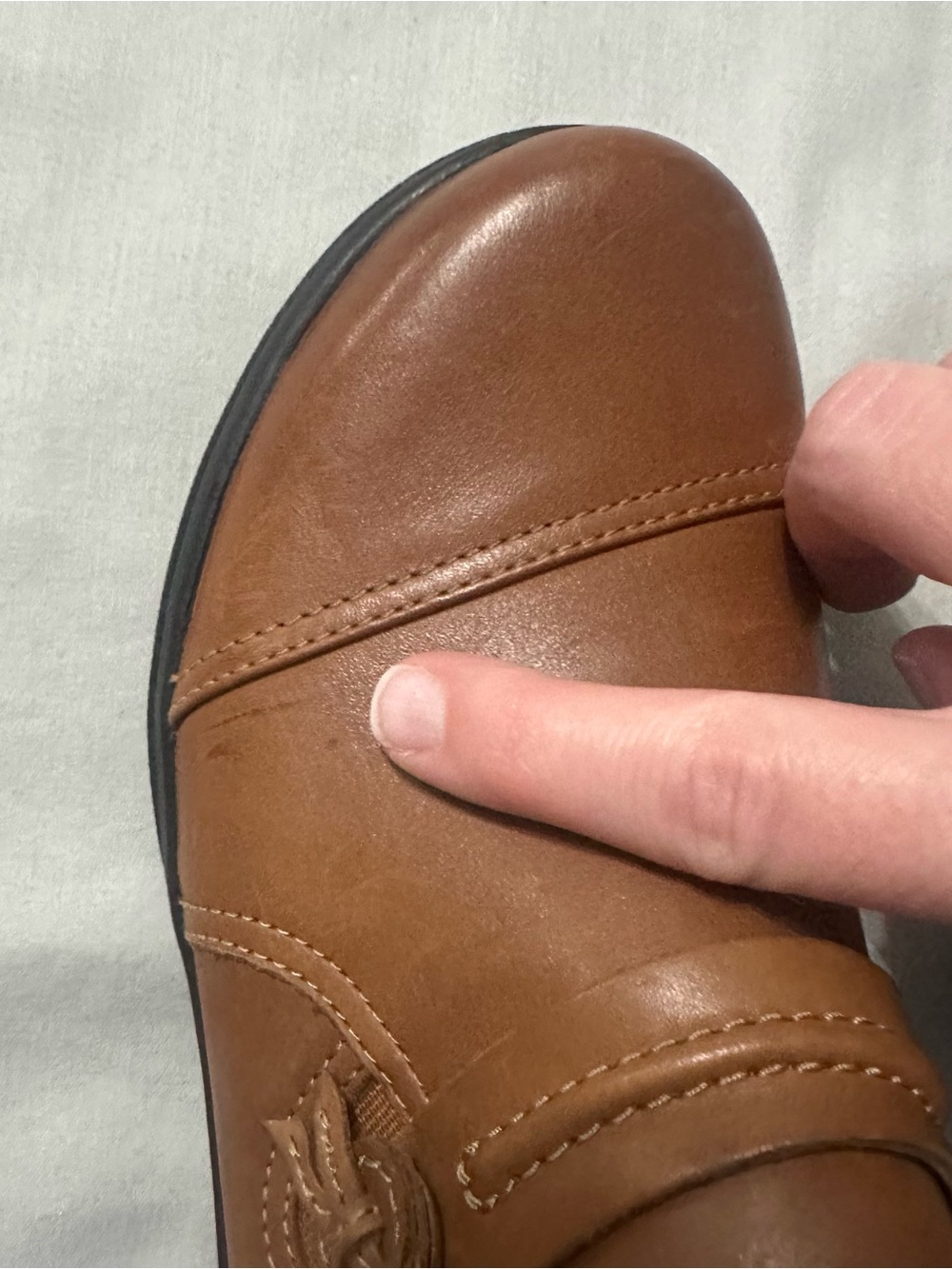 Clarks Collection Womens 8 M Brown Leather Slip On Comfort Loafers Clogs - Picture 11 of 14